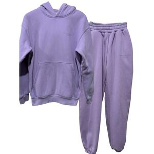 Comfrt Women Pastel Edit Collection Lavender Hoodie Set Sz XS Jogger Sweatpants
